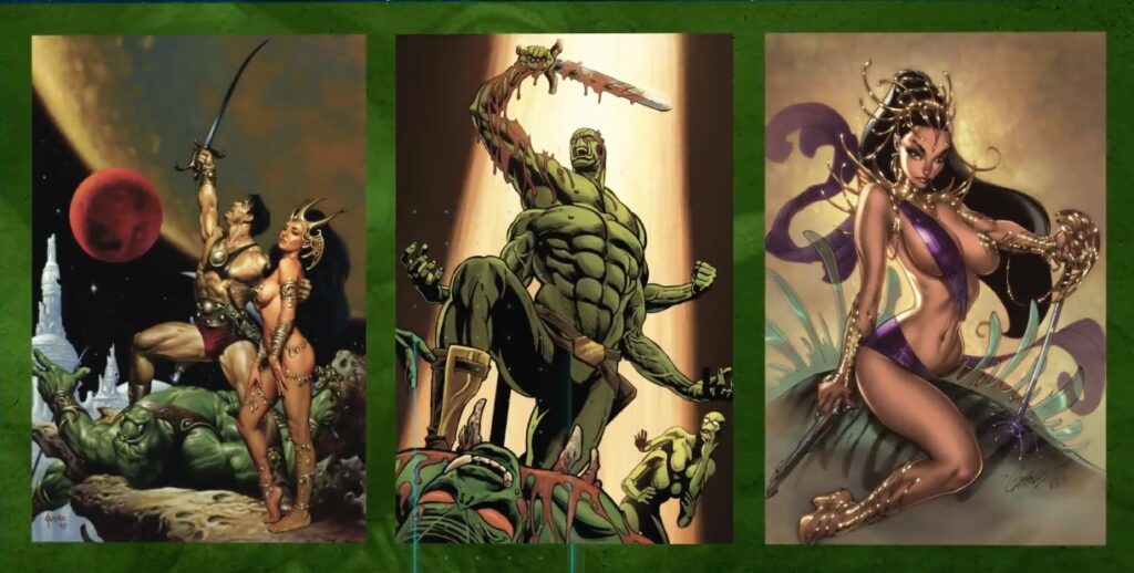 A trio of images from John Carter comics